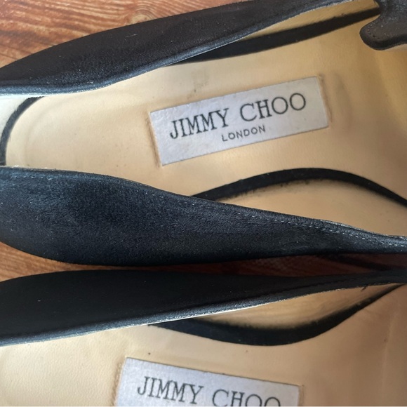 Jimmy Choo woman Black Suede Jaida Smoking  Size 37.5 usa 6.5 - Picture 8 of 16